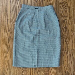 Classic Black and White Checkered Skirt